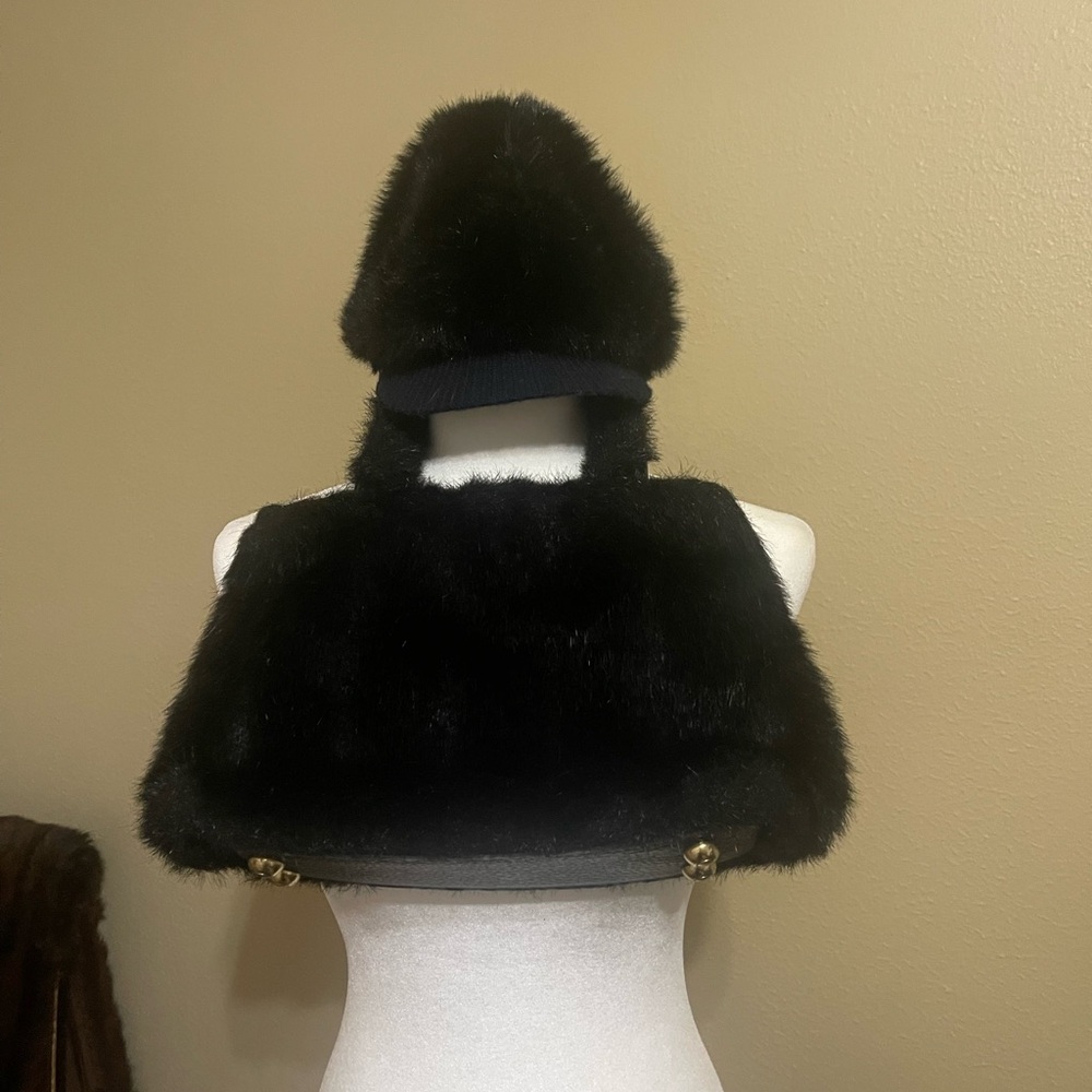 Black Faux Mink Women's Accessory Set